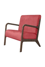 купить красивые Низкое кресло с деревянными подлокотниками Mody Karmin красное в интернет-магазине