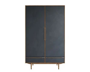 купить красивый Шкаф двустворчатый  "Bruni Black" с двумя ящиками арт BR27/2Black в интернет-магазине