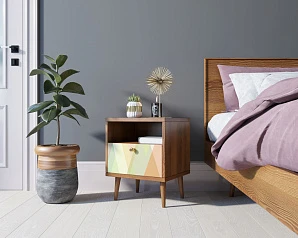 Тумбочка "Berber" с одним ящиком 16 принт арт BB06/Print_16, разноцветная в интернет-магазине