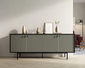 купить стильный Комод с четыремя дверками "Emerson" арт EM01/gray/L в интернет-магазине