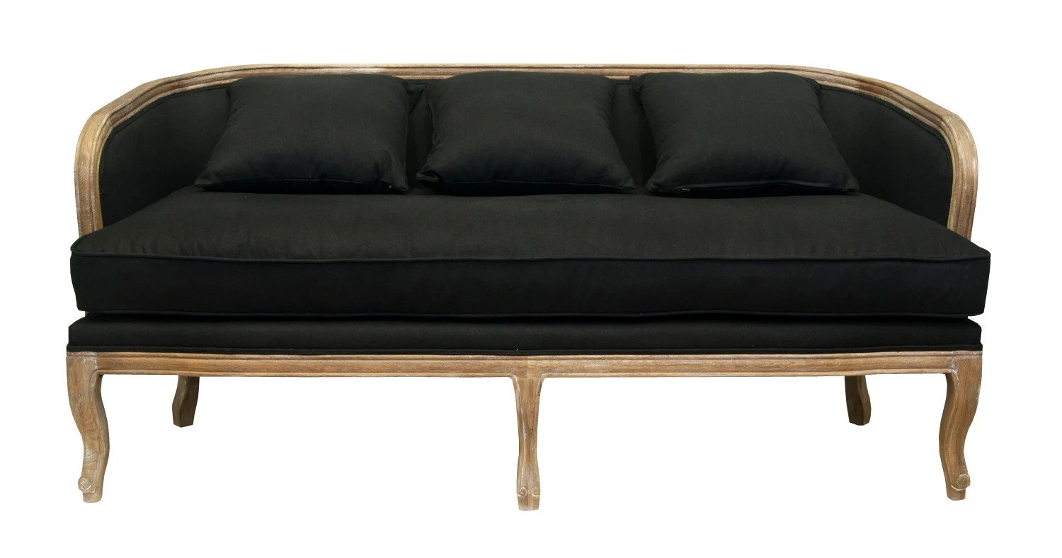 Диван ретро Nora черный в интернет-магазине