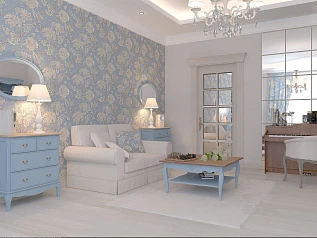 заказать Гостиная из коллекции "Leontina" голубая арт 111182