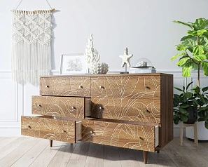 Комод "Boho" 6 ящиков джангл арт BH08 на заказ