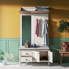 купить стильные Белая прихожая "Odri" с полкой в стиле прованс арт od2125