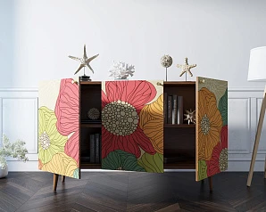 красивые Комод "Berber" три дверки 5 принт арт BB01/Print_05 в интернет-магазине