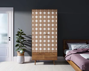 Шкаф двухстворчатый "Berber" принт 17 арт BB16/Print_17 в интерьере