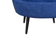 Низкое кресло ракушка Pearl синий на черных ножках