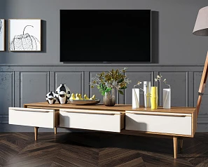 купить красивые Консоль под TV "Bruni white" с ящиками арт BR-21WH в интернет-магазине