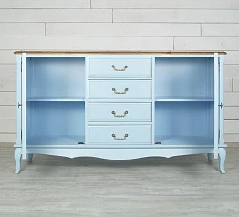 купить стильные Голубой комод Leontina с дверками и ящиками арт ST9351B в интернет-магазине