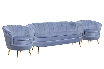 заказать Комплект кресел и дивана ракушка Pearl Triple Blue