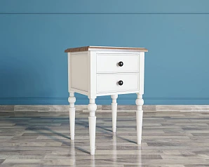 фото Тумбочка "Odri" с двумя ящиками арт od2102S Белый в интерьере