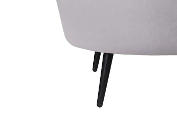 Диван ракушка Pearl Double Grey на черных ножках в интернет-магазине
