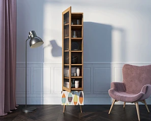 фото Буфет "Berber" одностворчатый с ящиком принт 48 арт BB48/Print_48 в интерьере