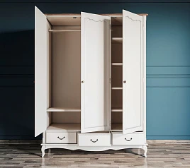красивые Шкаф Leontina для одежды трехстворчатый с ящиками арт ST9327KR/3 на заказ