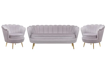 заказать Комплект кресел и дивана ракушка Pearl Triple Grey