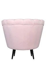 Низкое кресло ракушка Pearl розовый V2 на черных ножках