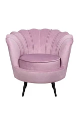 Кресло ракушка Pearl Pink на черных ножках в интернет-магазине
