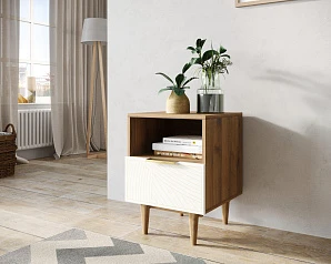 фото Тумбочка с нижним ящиком "Line" LN09/GR1/beige