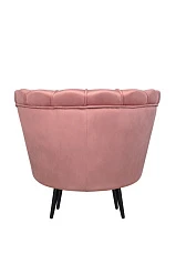 Низкое кресло ракушка Pearl Pink V3 на черных ножках