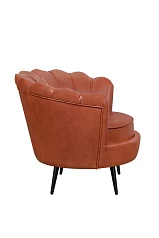 Низкое кресло ракушка Pearl Brown на черных ножках