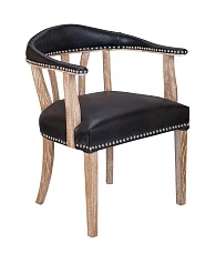 фото Мягкий стул с подлокотниками Tanner Black Leather в интерьере