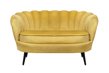 Дизайнерский диван Pearl Double Yellow на черных ножках