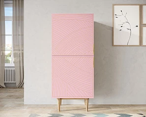 купить Вертикальный комод с двумя дверками "Line" LN05/GR1/pink в интернет-магазине