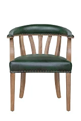 купить стильные Мягкий стул с подлокотниками Tanner Green Leather