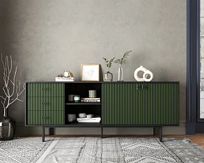 фото Комод с дверками и нишей "Emerson" арт EM15/green/L