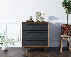 фото Комод "Bruni Black" на три ящика арт BR07Black