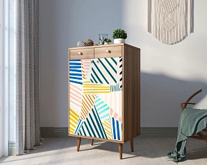 купить Комод "Berber" два ящика и дверки 42 принт арт BB46/Print_42 в интернет-магазине