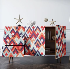 купить красивые Комод "Berber" с двумя дверками и ящиками принт 2 арт BB17/Print_02 в интернет-магазине