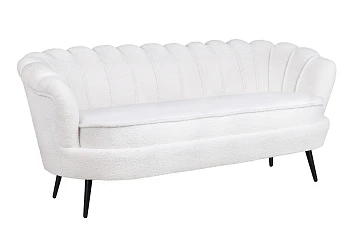 Диван ракушка для гостиниц Pearl Triple Boucle на черных ножках