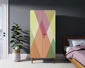 стильный Шкаф малый двухстворчатый "Berber" принт 16 арт BB08/Print_16