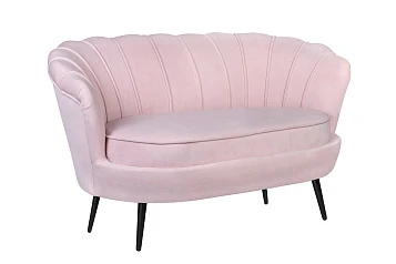 Диван ракушка Pearl Double Pink на черных ножках