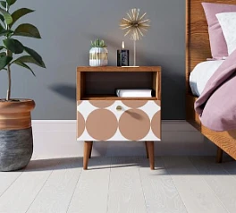 купить красивые Тумбочка "Berber" с одним ящиком 17 принт арт BB06/Print_17, разноцветная в интернет-магазине