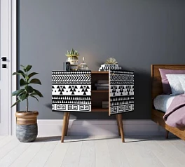 Комод на высоких ножках "Berber" малый принт 19 арт BB13/Print_19 в интерьере