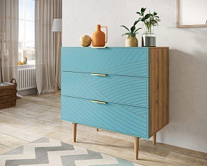 купить красивый Комод с тремя ящиками "Line" LN12/GR1/blue