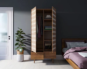 Шкаф двухстворчатый "Berber" принт 17 арт BB16/Print_17 в интерьере