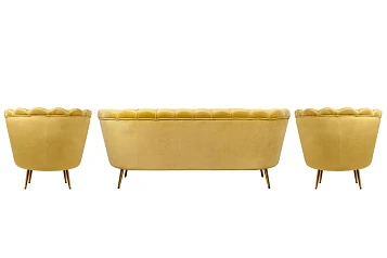 Комплект кресел и дивана ракушка Pearl Triple Yellow