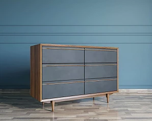 Комод "Bruni Black" с шестью ящиками арт BR05Black в интернет-магазине