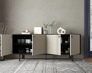 фото Комод с четыремя дверками "Emerson" арт EM01/milky/L