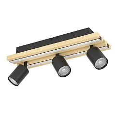 купить 390523 Светодиодный настенно-потолочный светильник GESTEIRA, 23W(LED) ,3000K, 1900lm, сталь, дерево, черный, коричневый, черный в интернет-магазине