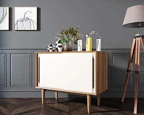 купить Комод в Скандинавском стиле "Bruni white" две дверки арт BR25WH в интернет-магазине