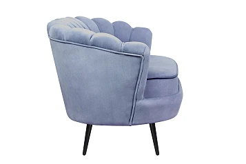 заказать Диван ракушка Pearl Double Blue на черных ножках