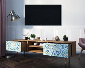 купить стильные Комод "Berber" с нишей низкий под TV принт 46 арт BB49/Print_46