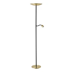 стильные 901979 Светодиодный торшер CONIVARINO, 26,5W 1X4W(LED LED), 2700K, 3150 480lm, сталь, латунь состаренный, черный