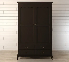 Шкаф "Leontina Black" двустворчатый с ящиками арт ST9327KR2BLK в интерьере