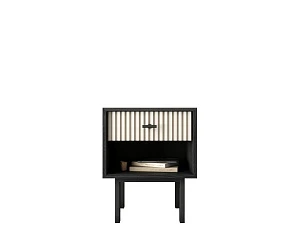 Тумбочка с верхним ящиком "Emerson" арт EM11/milky/L в интерьере