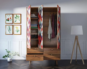 купить красивый Шкаф трехстворчатый "Berber" принт 2 арт BB02/Print_02